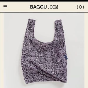 Pink snakeskin standard Baggu